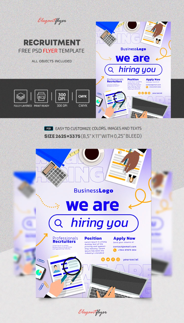 Recruitment Free Flyer template (PSD)