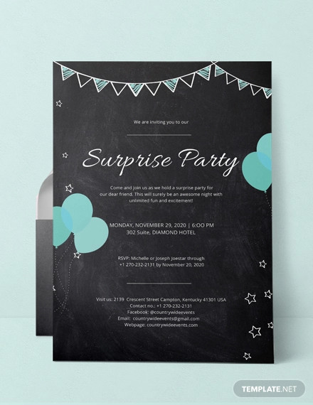 surprise party invitation template