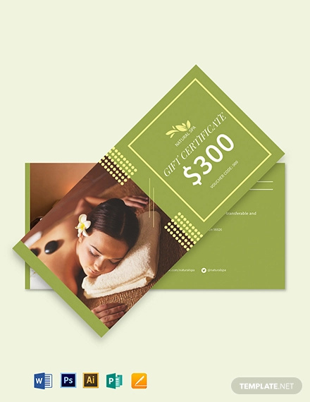 spa gift voucher card template